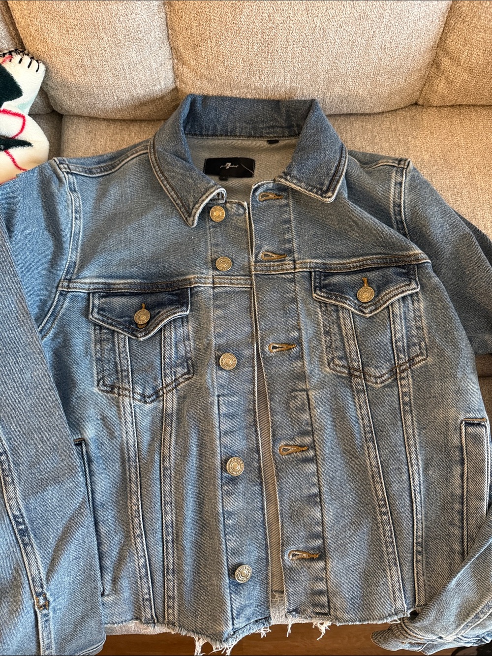 7 For All Mankind Blue Denim Jacket